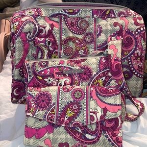 Vera Bradley Pink Paisley Purse and Wallet Set